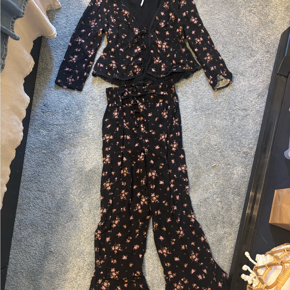 Floral Black Free People Women's Set